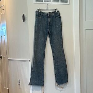 We the Free Women's High-Waist Flare Jeans in Washed Denim